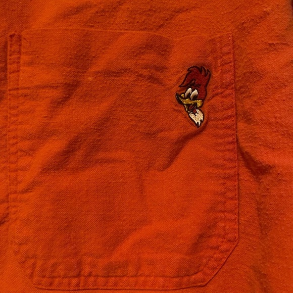 Red Woody Woodpecker Long Sleeve Button Down Shirt Size Medium - Picture 2 of 5
